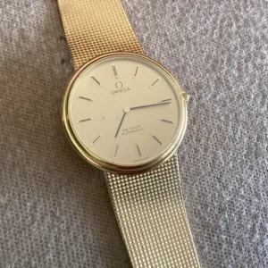 Montre Omega automatique DE Ville 100 % authentique, fabriquée en Suisse, en or jaune massif 18 carats (750)