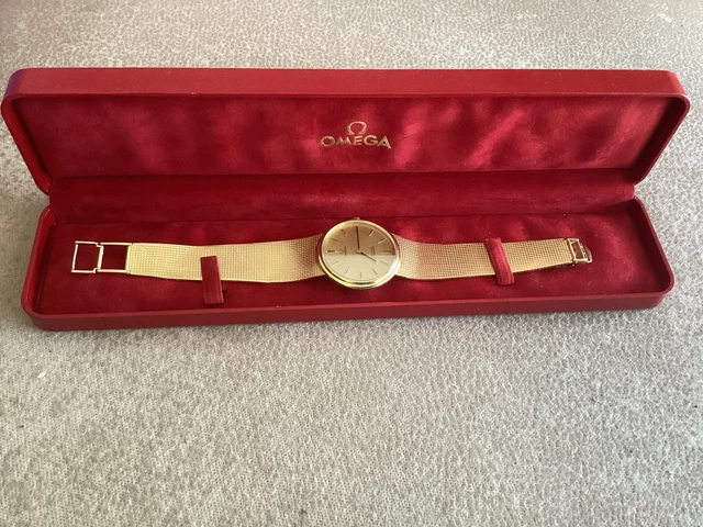 Montre Omega automatique DE Ville 100 % authentique, fabriquée en Suisse, en or jaune massif 18 carats (750) – Image 3