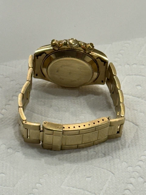 Montre homme chronographe automatique Genève 18 carats avec date et bracelet 18 carats - 137 grammes – Image 5