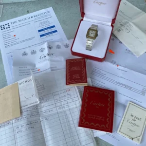 Montre Cartier Santos Carrée bimétallique 1172961, date automatique, 1996 - Ensemble complet
