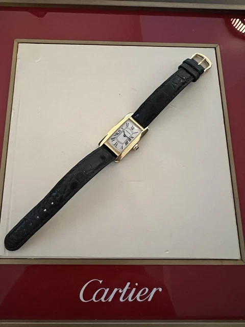 Montre Cartier Tank Américaine, petite, 2000, or jaune massif 18 carats, réf. 1710, boîte et papiers, W2601556 – Image 9
