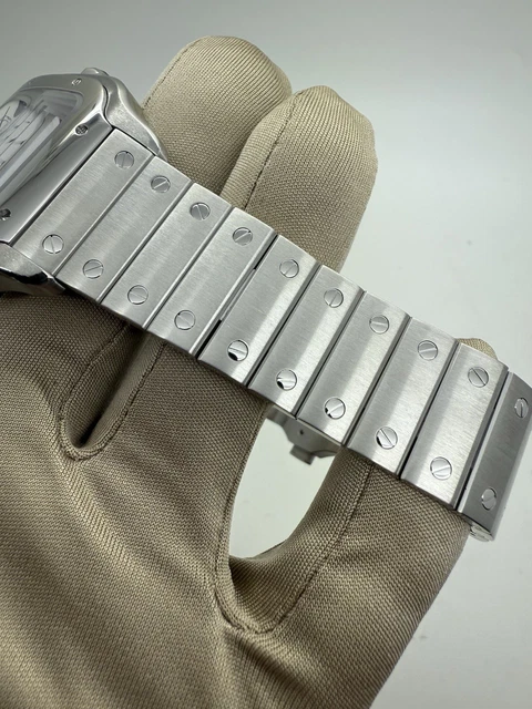 Montre automatique Cartier Santos 2018, cadran blanc, 39,8 mm, acier, WSSA0009 B+P – Image 4