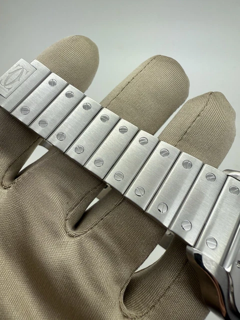 Montre automatique Cartier Santos 2018, cadran blanc, 39,8 mm, acier, WSSA0009 B+P – Image 3