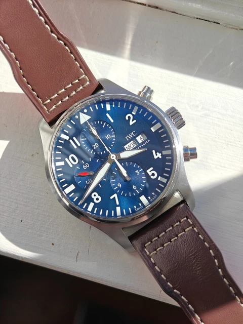 Chronographe IWC Pilot Le Petit Prince IW377714, cadran bleu, boîte et papiers, 2018