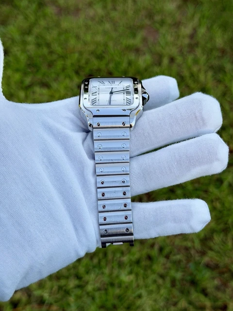 Montre Cartier Santos De Cartier 2022, grand modèle, cadran blanc, bracelet en acier, 39,8 mm (WSSA0018) – Image 8