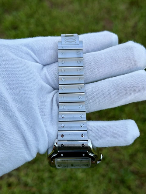 Montre Cartier Santos De Cartier 2022, grand modèle, cadran blanc, bracelet en acier, 39,8 mm (WSSA0018) – Image 7