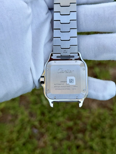 Montre Cartier Santos De Cartier 2022, grand modèle, cadran blanc, bracelet en acier, 39,8 mm (WSSA0018) – Image 5