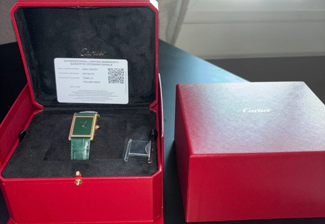 Montre Cartier Tank Louis Cartier verte 2023, grand modèle, boîtier en or 18 carats de 33,7 mm – Image 10