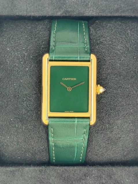 Montre Cartier Tank Louis Cartier verte 2023, grand modèle, boîtier en or 18 carats de 33,7 mm – Image 9