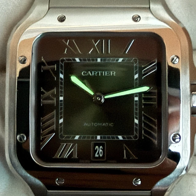 Montre Cartier Santos Grand Cadran Vert WSSA0062, 2024, Très bon état - Boîte et Papiers – Image 7
