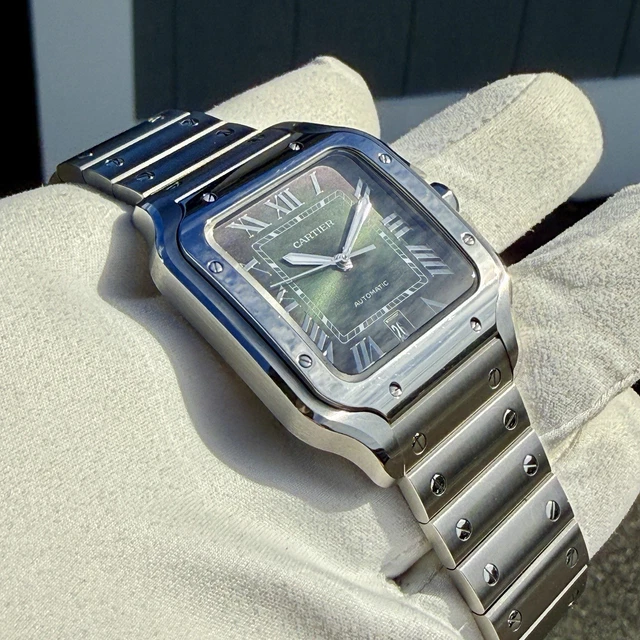 Montre Cartier Santos Grand Cadran Vert WSSA0062, 2024, Très bon état - Boîte et Papiers – Image 5