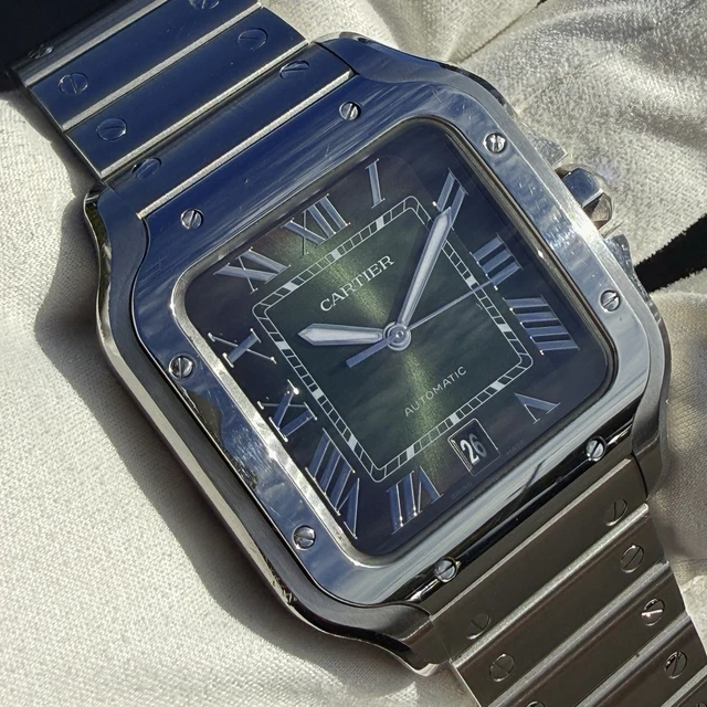 Montre Cartier Santos Grand Cadran Vert WSSA0062, 2024, Très bon état - Boîte et Papiers – Image 3