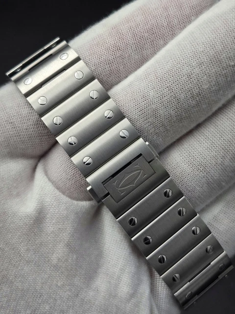 Montre Cartier Santos 2025, grand cadran vert, WSSA0062, bracelet acier/cuir, coffret complet – Image 4