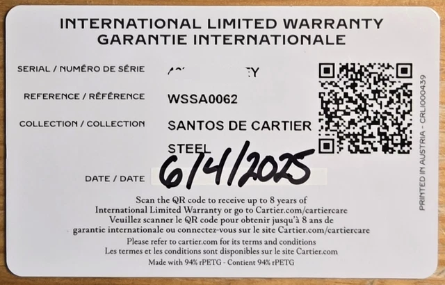 Montre Cartier Santos 2025, grand cadran vert, WSSA0062, bracelet acier/cuir, coffret complet – Image 3