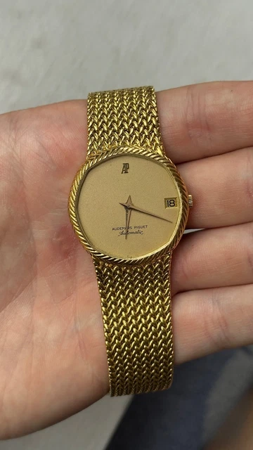 Montre Audemars Piguet vintage en or 18 carats, cadran octogonal 32 mm, automatique, référence B 45344