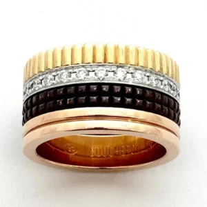 Auth Boucheron Quatre Classique Large Diamond Ring 18K, Size 51