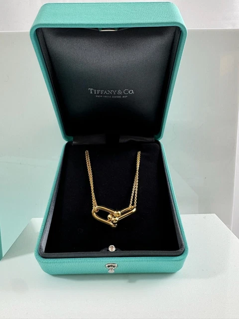 Magnifique collier Tiffany & Co. avec écrin et pochette en or 18 carats. Excellent état. – Image 7