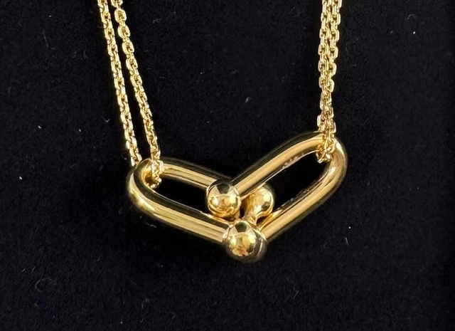 Magnifique collier Tiffany & Co. avec écrin et pochette en or 18 carats. Excellent état. – Image 3