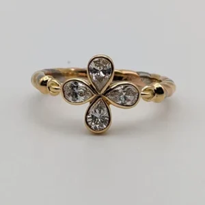 Bague Cartier en or tricolore 18 carats et diamants, taille 54 (UE) - 6,75 (US) - avec boîte