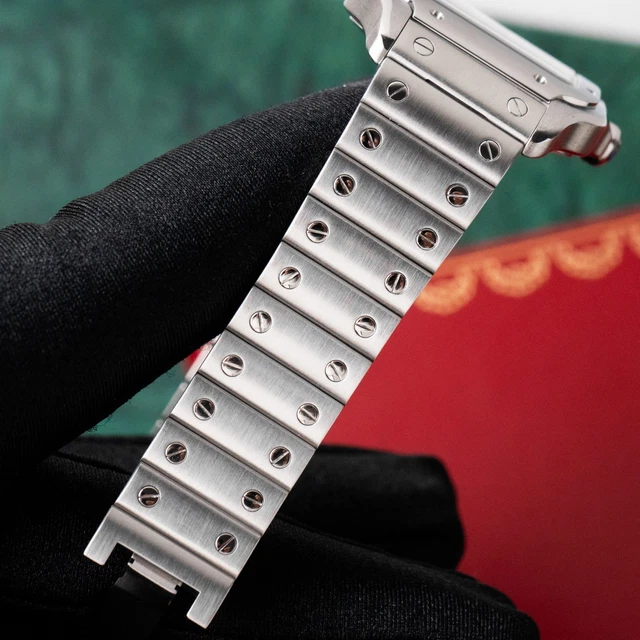 Montre Cartier Santos Medium Blanche 2021 Romaine 35 mm Acier Inoxydable Automatique WSSA0029 – Image 5