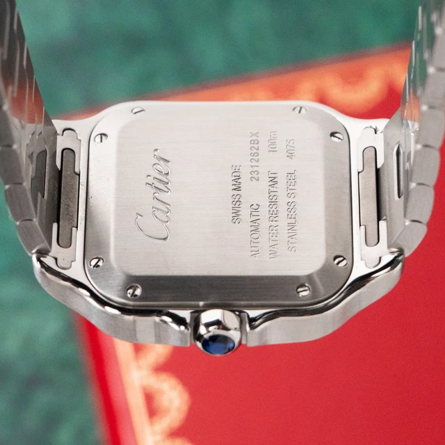 Montre Cartier Santos Medium Blanche 2021 Romaine 35 mm Acier Inoxydable Automatique WSSA0029 – Image 4