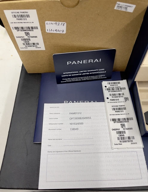 Coffret complet de montres pour homme Panerai Luminor Marina PAM01312, achat 2023 – Image 2