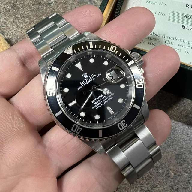 Montre automatique Rolex Submariner Date 16610 en acier avec cadran noir de 40 mm !! – Image 15