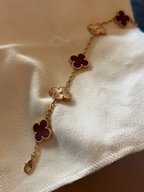 Van Cleef & Arpels Alhambra Bracelet cornaline en or rose 18 carats avec boîte et certificat – Image 4