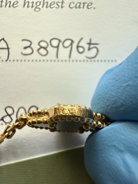 Van Cleef & Arpels Vintage Alhambra Bracelet, 5 motifs 18k YG - Malachite – Image 5