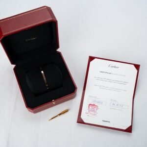 Bracelet Cartier Love, petit modèle, or rose, taille 18