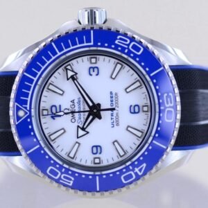 Montre Omega Seamaster Planet Ocean Ultra Deep, cadran blanc, bracelet Co-Axial